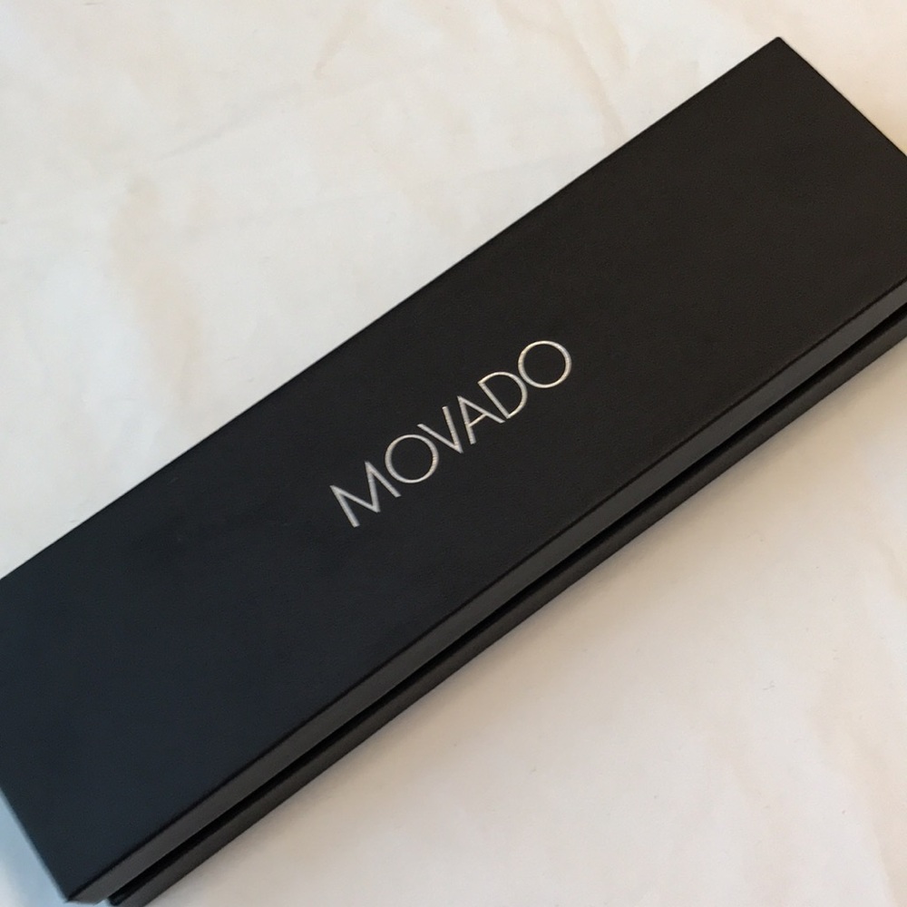 ESQ Movado Synthesis Gold-Tone Rectangular Watch with Brown Leather Strap - Picture 5 of 6